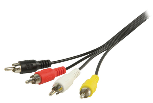 Valueline Composite-Videokabel 4x Cinch-Stecker - 4x Cinch-Stecker 2.00 m Schwarz