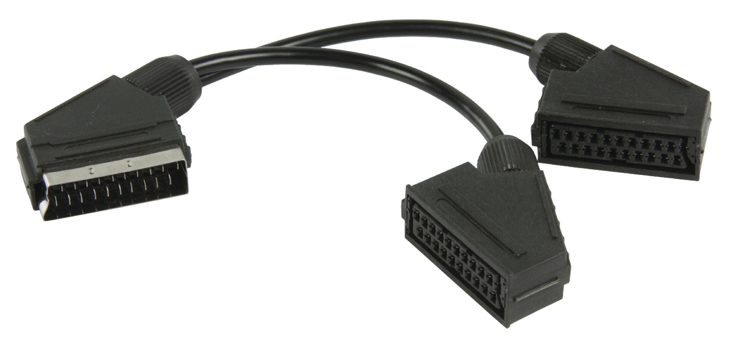 Valueline SCART-Kabel Scart-male - 2x SCART female 0.20 m Schwarz