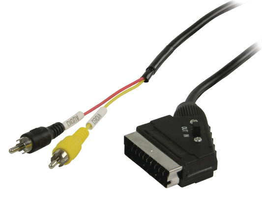Valueline SCART-Kabel Scart-male - 2x RCA male 2.00 m Schwarz