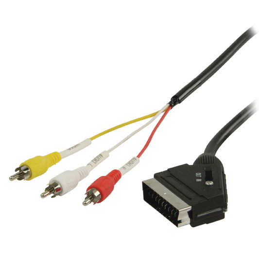 Valueline SCART-Kabel Scart-male - 3x RCA male 2.00 m Schwarz