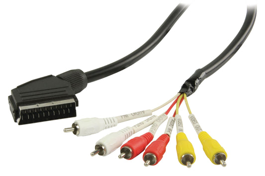 Valueline SCART-Kabel Scart-male - 6x RCA male 2.00 m Schwarz