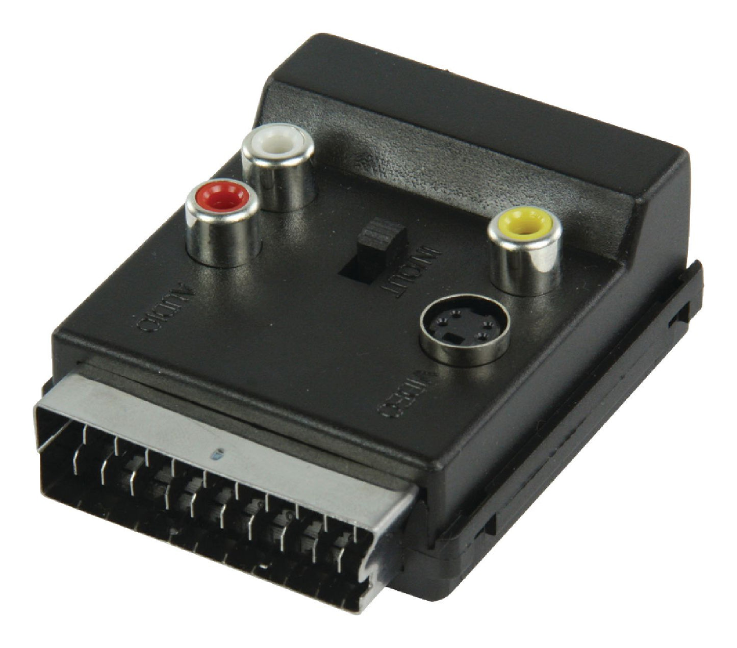 Valueline SCART-Adapter schaltbar Scart-male - SCART-female + S-Video-female + 3x Cinch-female Schwarz