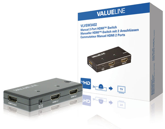 Valueline 2-Port HDMI Schalter Schwarz