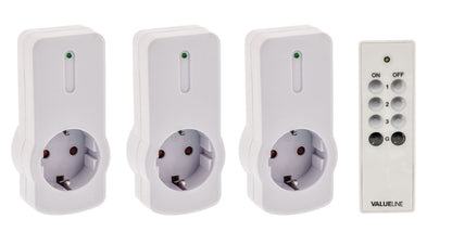 Valueline Funksteckdosen-Set Innen 3 x F (CEE 7/3) Weiss