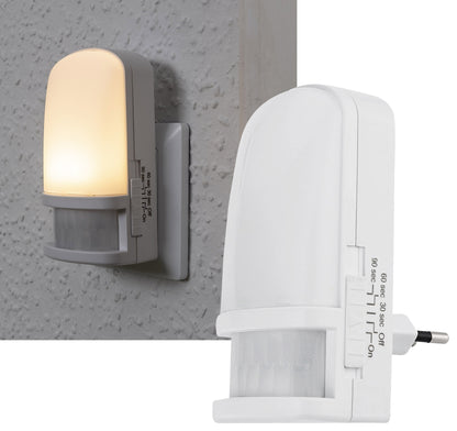 LED Nachtlicht mit Bewegungsmelder 230V, 3 weiße LEDs, On/Off/Auto