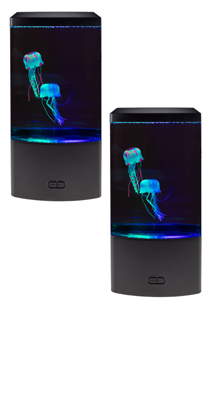LED Quallen Lampe Jellyfish Dekoleuchte Mini Aquarium Wasserwelt Leuchte - farbiges Stimmungslicht Dekoration 26x12x9cmt Rot, Blau, Grün