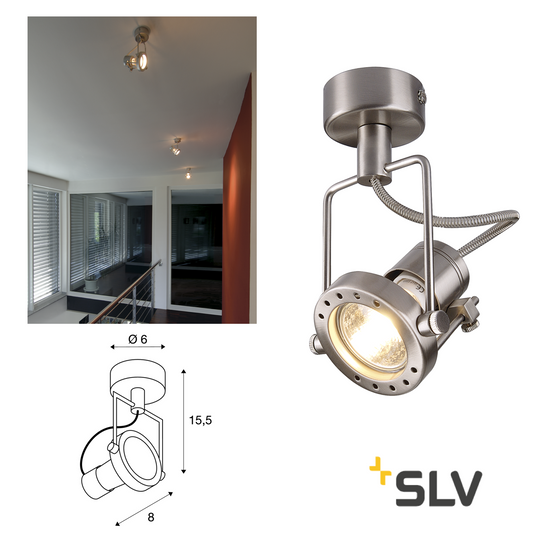 SLV Deckenleuchte N-TIC SPOT 230V chrom GU10 50W