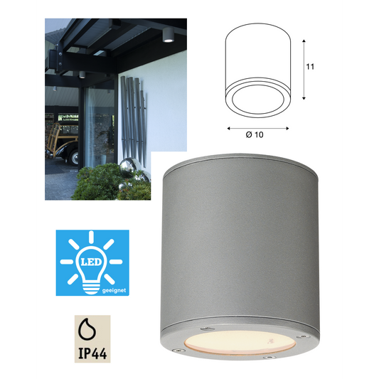 SLV SITRA CEILING Deckenleuchte, rund, steingrau, GX53, max. 9W