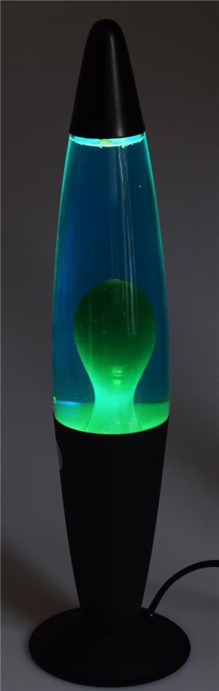 Lavalampe schwarz blau / grün 40 cm