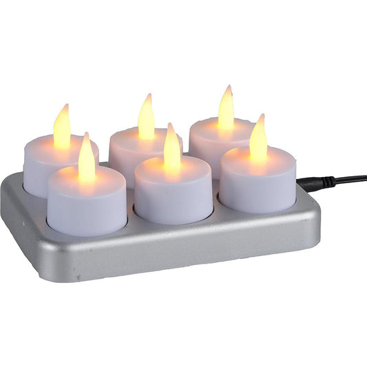 LED Teelicht 'T-Light' 6 Stk. 066-18incl. Ladestation