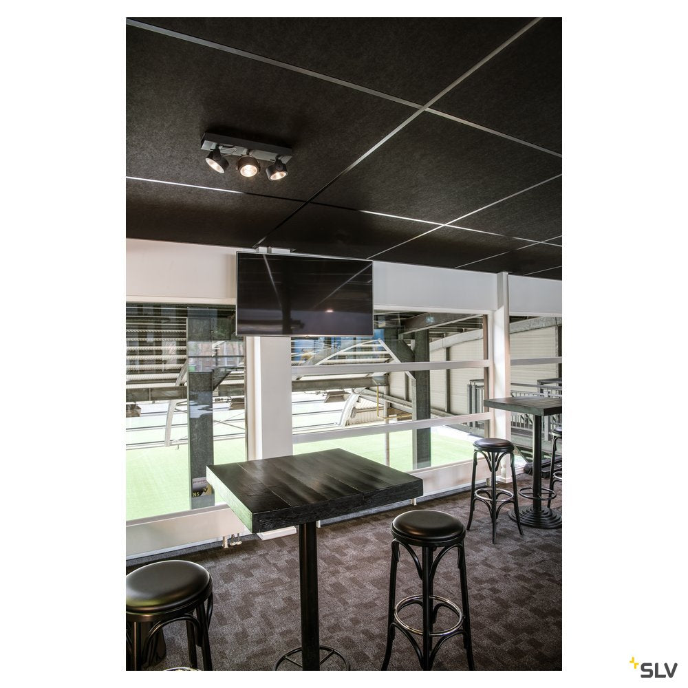 SLV KALU LED 3 Wand- und Deckenleuchte, schwarz, 3000K, 60°