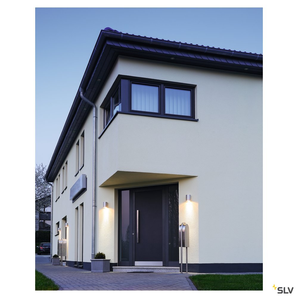 SLV ROX WALL OUT, QPAR11, Outdoor Wandleuchte, alu gebürstet, max. 50W, IP44
