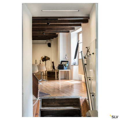SLV ANINDA LED Wand- und Deckeneinbauleuchte, kurz, silbergrau, 3000K, 90°