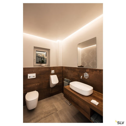 SLV GRAZIA 10 LED Aufbauprofil gerillt, 45° Montageclip sichtbar, 2 Stk.