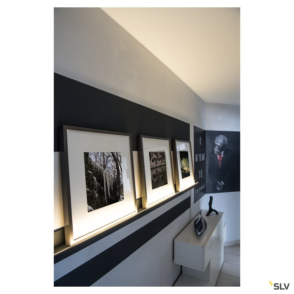 SLV GRAZIA 10 LED Aufbauprofil gerillt, 45° Montageclip sichtbar, 2 Stk.