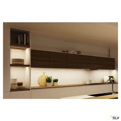SLV GRAZIA 10 LED Aufbauprofil, flach, gerillt, 2m, schwarz