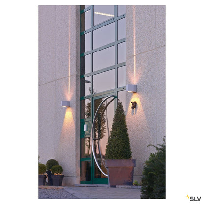 SLV OUT BEAM QT-DE12 Outdoor Wandleuchte, Beam/Flood , silbergrau, max. 80W, IP44