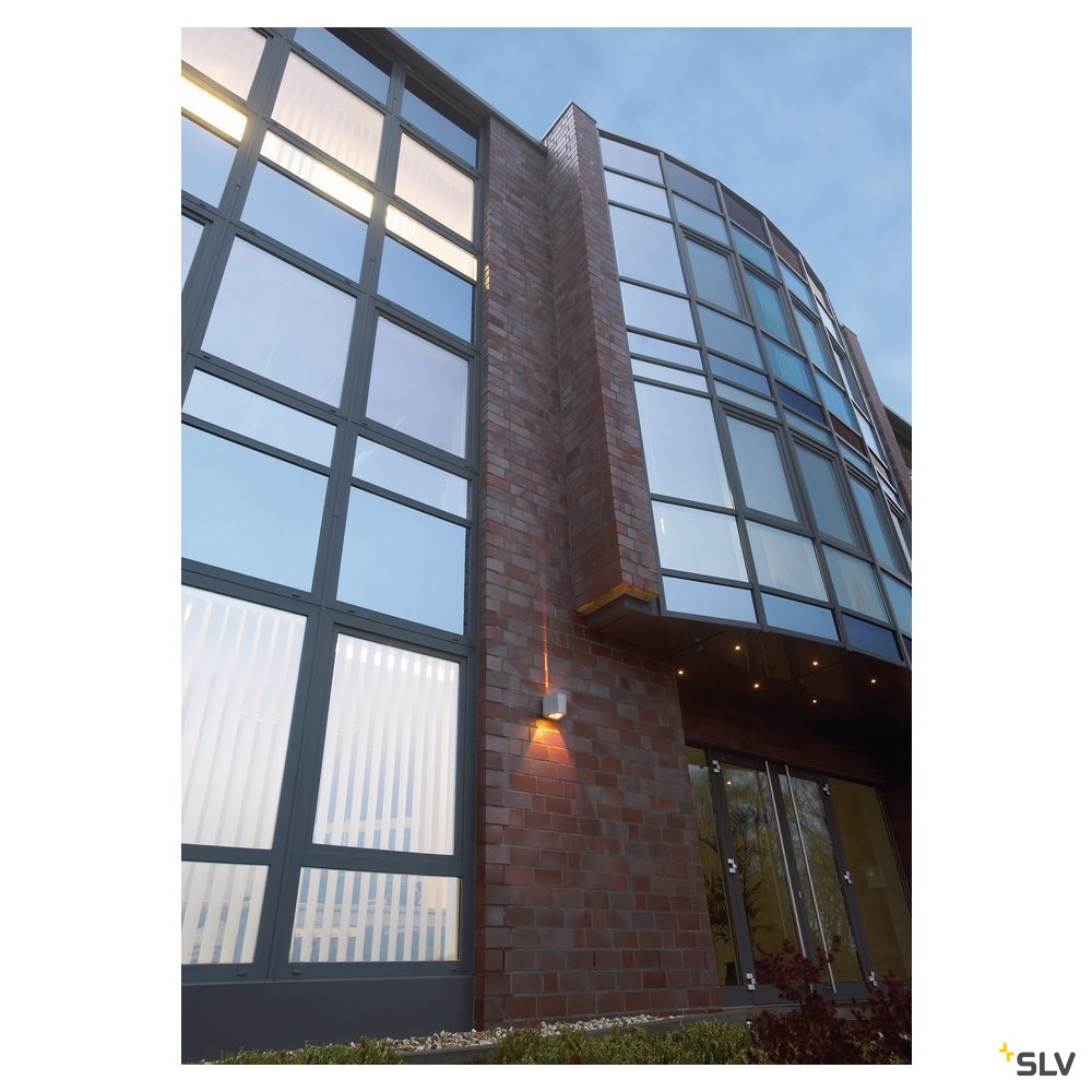 SLV OUT BEAM QT-DE12 Outdoor Wandleuchte, Beam/Flood , silbergrau, max. 80W, IP44