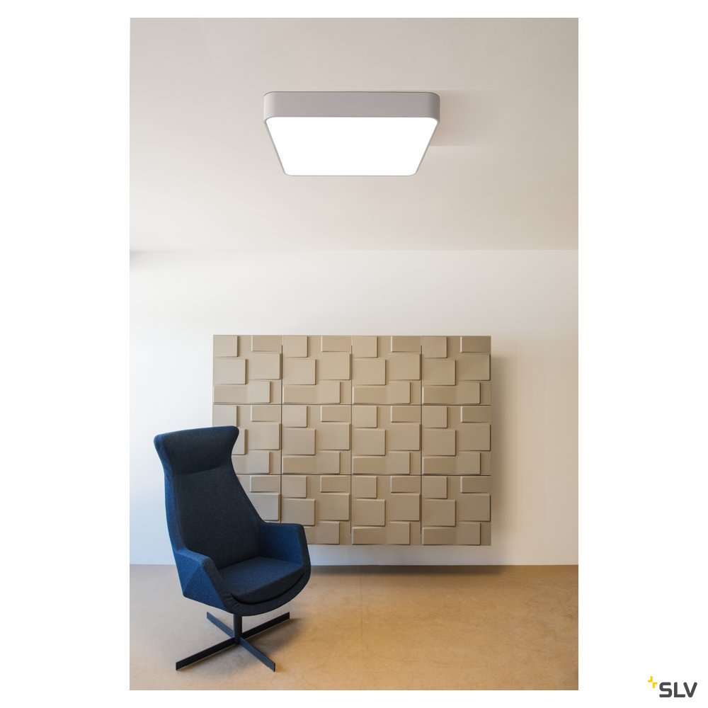 SLV MEDO 60 SQUARE LED, Deckenleuchte, silbergrau, 1-10V, 3000K