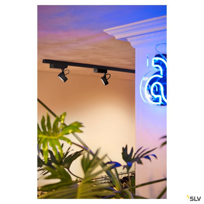 SLV KALU LED Strahler für 3Phasen Hochvolt-Stromschiene, 3000K, schwarz, 60°, inkl. 3 Phasen-Adapter