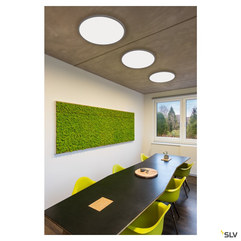 SLV PANEL 60 rund, LED Indoor Deckenaufbauleuchte, silbergrau, 3000K
