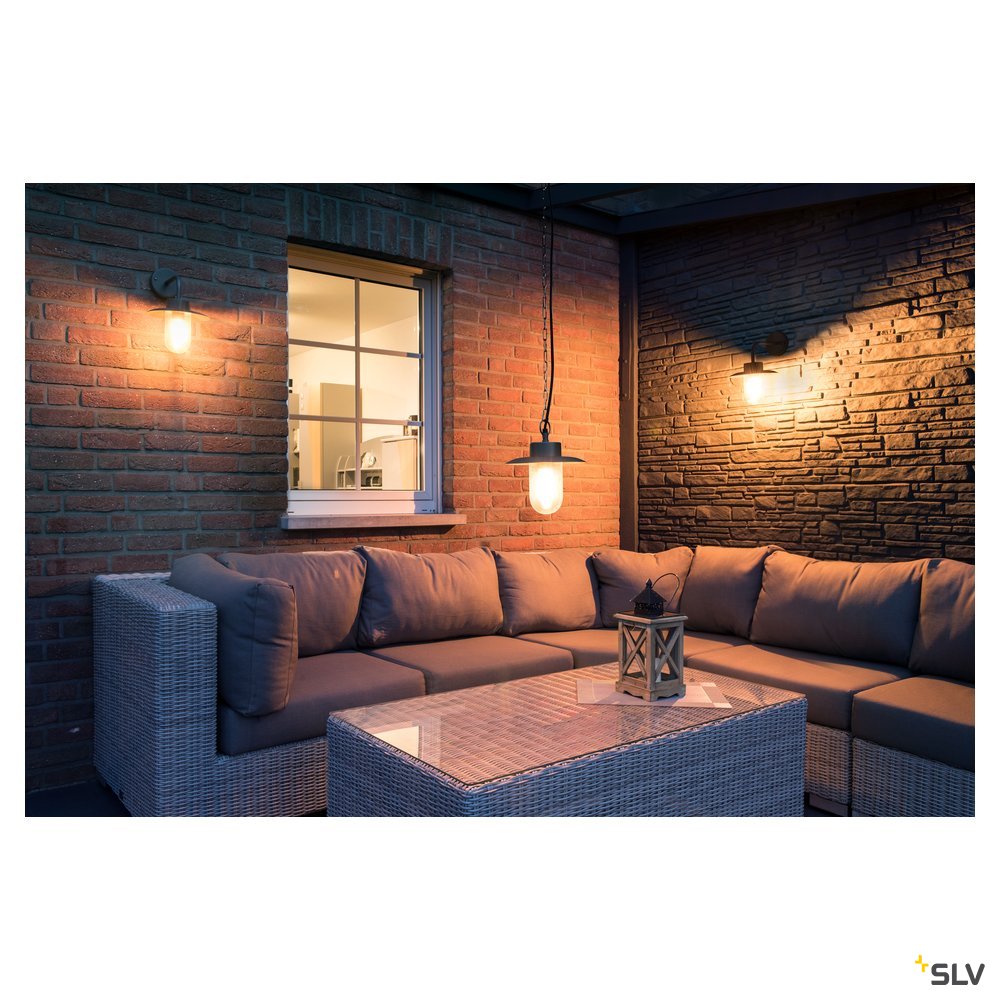 SLV MOLAT E27 Outdoor Pendeleuchte, anthrazit, max. 60W, IP44