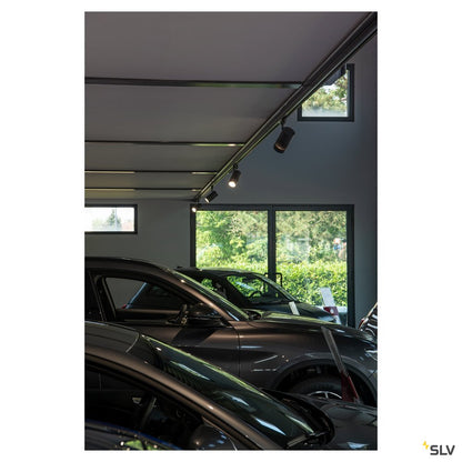 SLV STRUCTEC LED Strahler für 3Phasen Hochvolt-Stromschiene, 24W, 4000K, 36°, schwarz, inkl. 3 Phasen Adapter