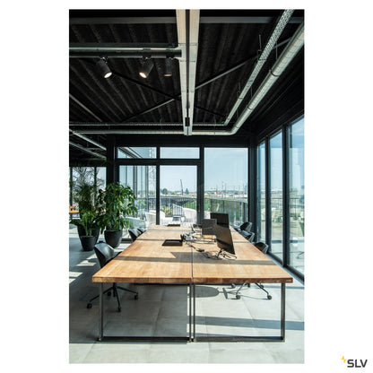 SLV STRUCTEC LED Strahler für 3Phasen Hochvolt-Stromschiene, 24W, 4000K, 60°, schwarz, inkl. 3 Phasen Adapter