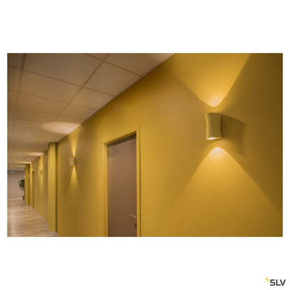 SLV PLASTRA, Wandleuchte, LED, 3000K, up/down, Stahl/weißer Gips, max. 35W
