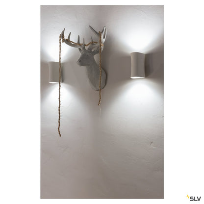 SLV PLASTRA, Wandleuchte, LED, 3000K, up/down, Stahl/weißer Gips, max. 35W