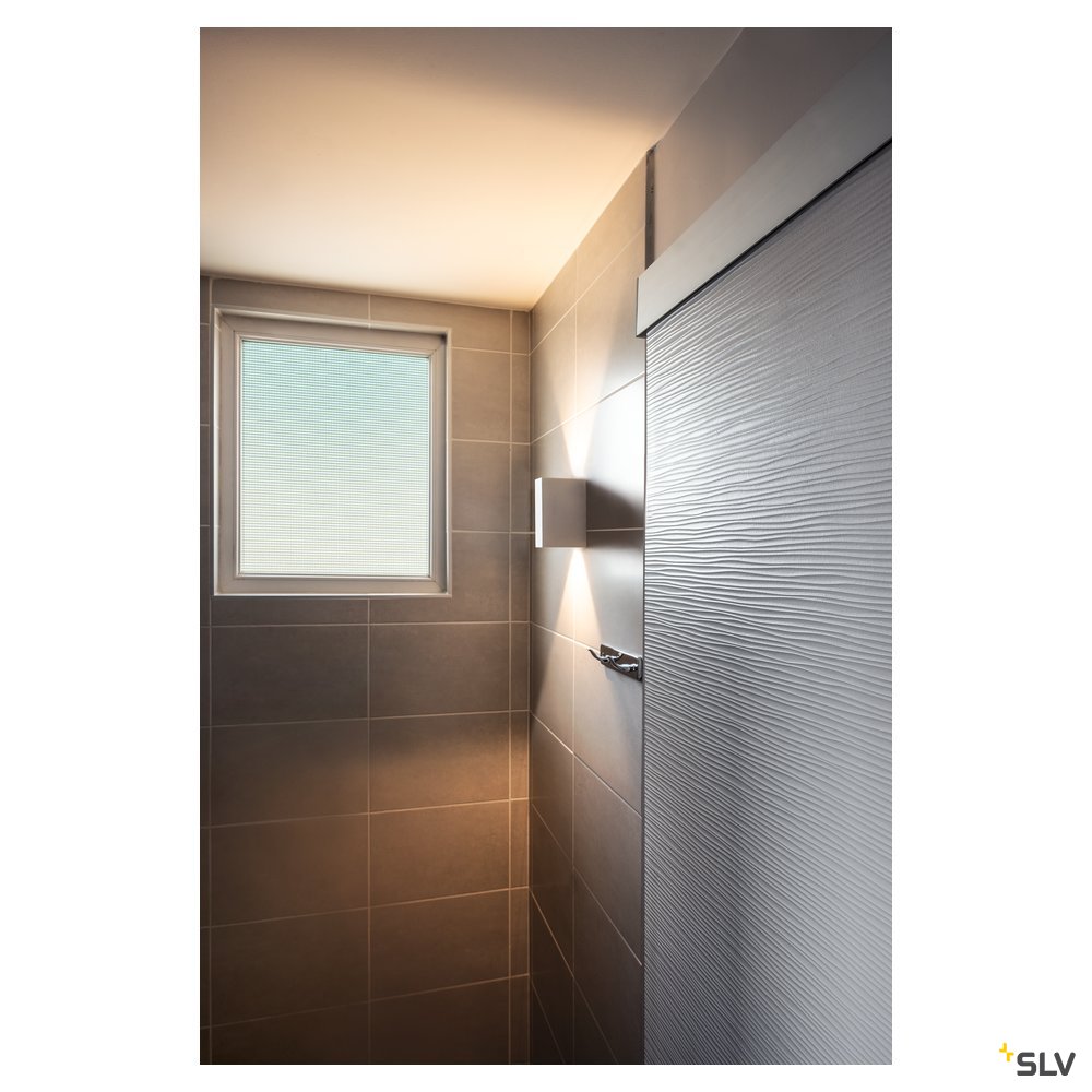 SLV PLASTRA, Wandleuchte, LED, 3000K, up/down, Stahl/weißer Gips, max. 35W