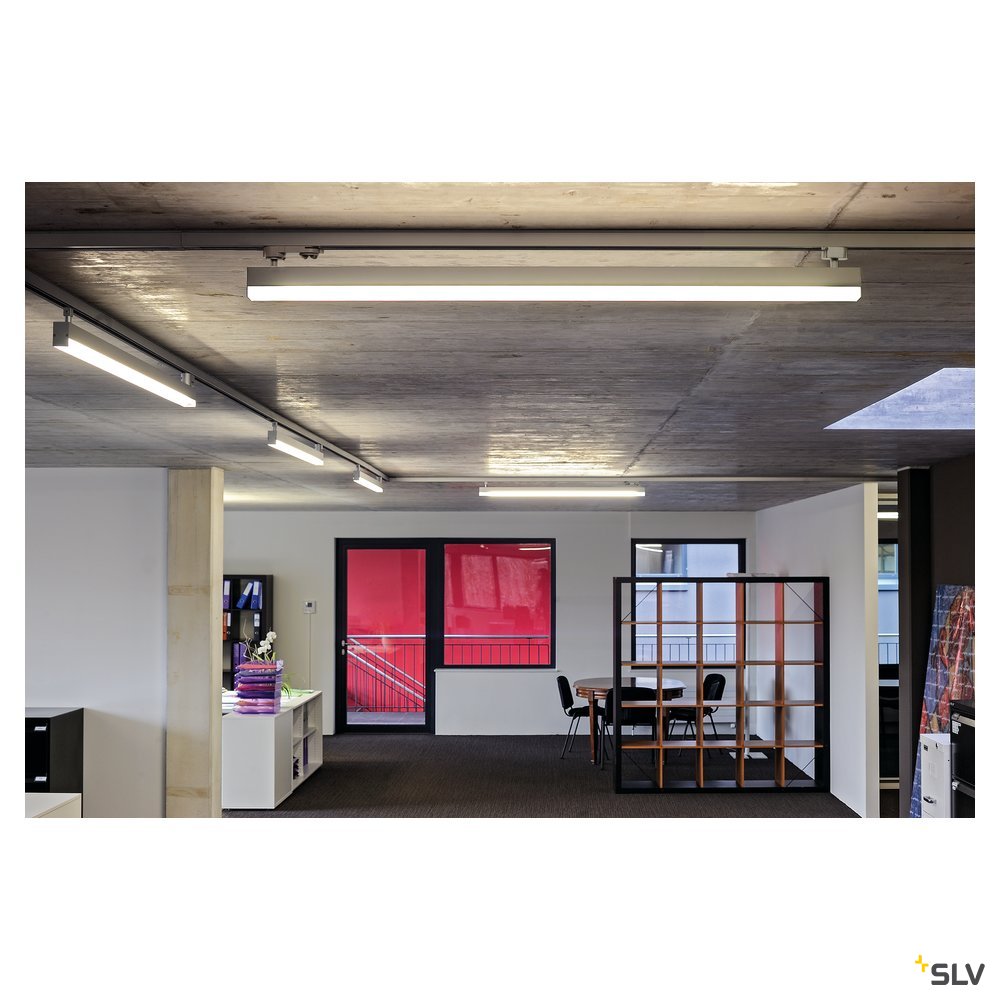 SLV SIGHT, für Hochvolt-Stromschienen 3Phasen, LED, 3000K, silbergrau, inkl. 3 Phasen-Adapter