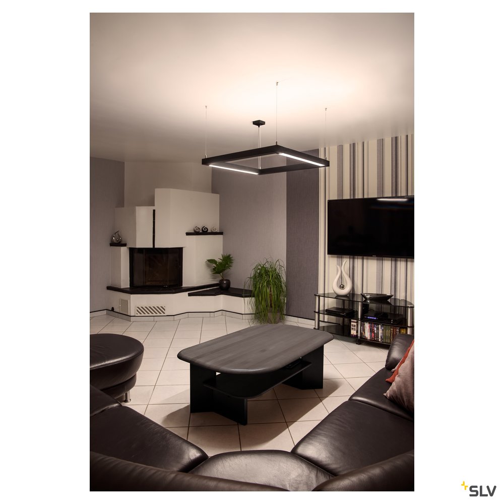SLV OPEN GRILL LED, Double Twist Pendelleuchte, eckig, schwarz