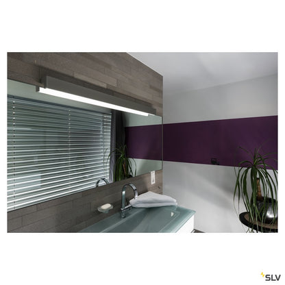 SLV L-LINE 120 LED, Wand- und Deckenleuchte, IP44, 3000K, 3000lm, mausgrau