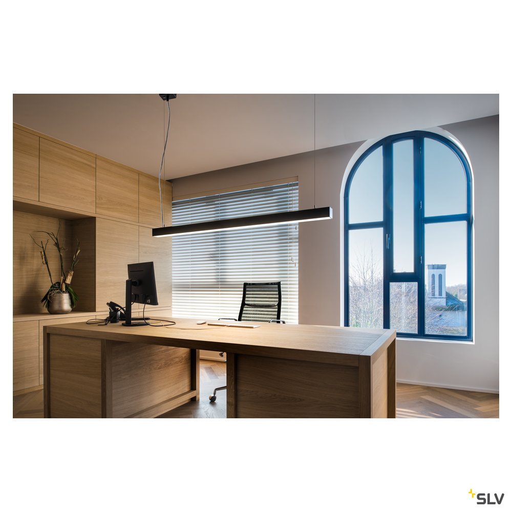 SLV Q-LINE DALI SINGLE LED, Pendelleuchte, dimmbar, 1500mm, schwarz