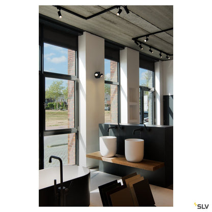 SLV TEC KALU CW, LED Indoor Wand- und Deckenaufbauleuchte, double, schwarz, 60°, 3000K