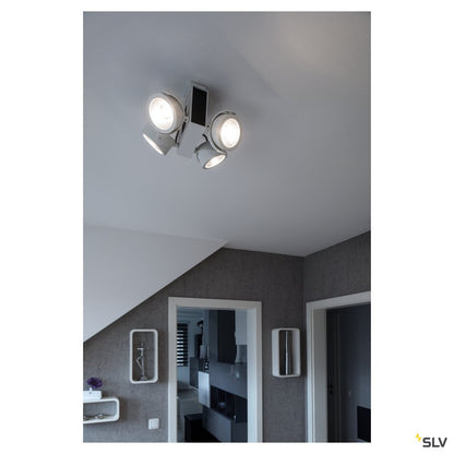 SLV TEC KALU CW, LED Indoor Wand- und Deckenaufbauleuchte, quad weiß/schwarz 60° 3000K