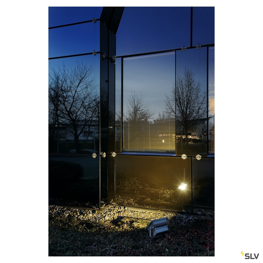 SLV LED OUTDOOR BEAM, silbergrau, 30W, warmweiss, 100°, IP65
