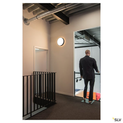 SLV MEDO 40 CW, CORONA, LED Indoor Wand- und Deckenaufbauleuchte, DALI, schwarz, 3000/4000K