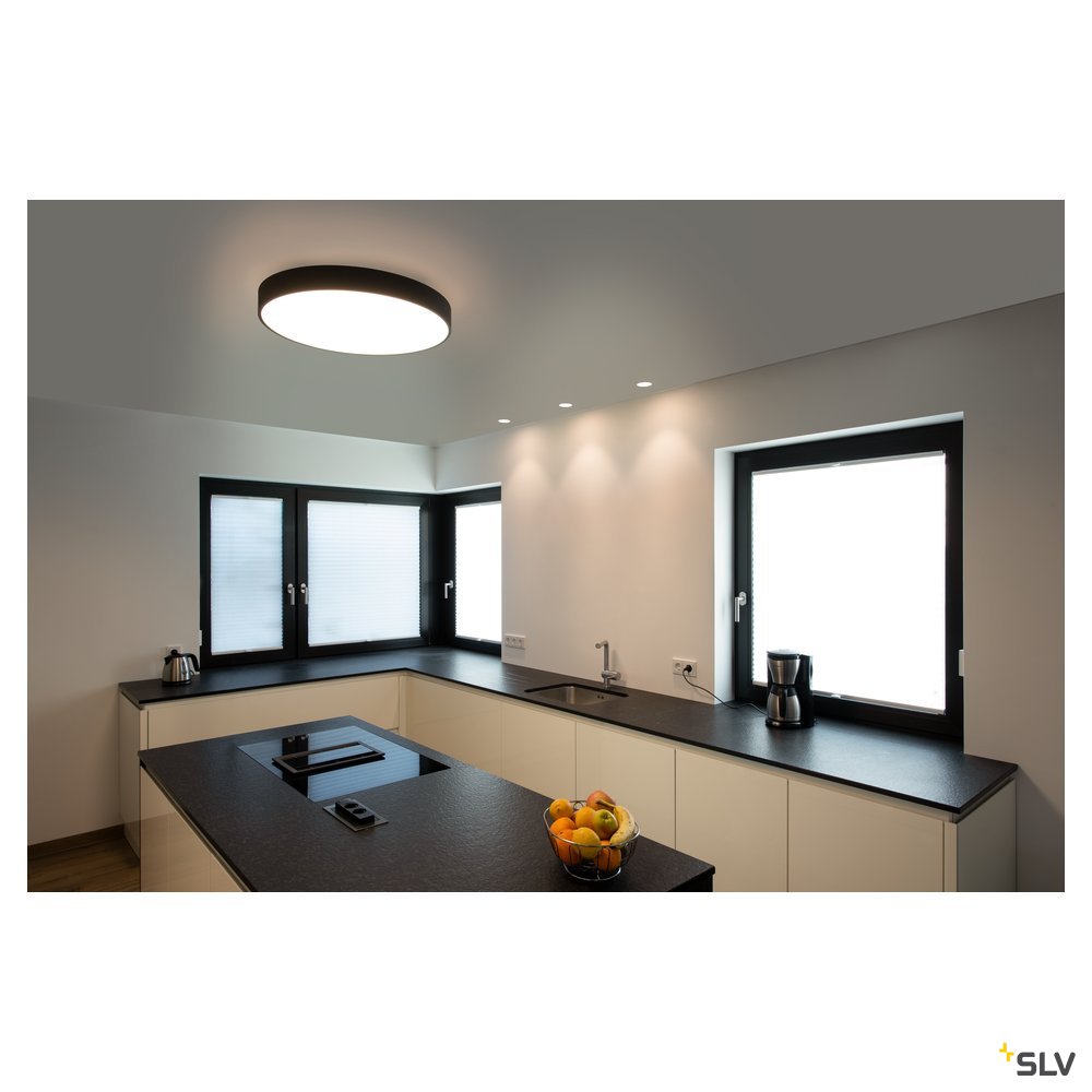 SLV MEDO 60 CW, CORONA, LED Indoor Wand- und Deckenaufbauleuchte, DALI, schwarz, 3000/4000K