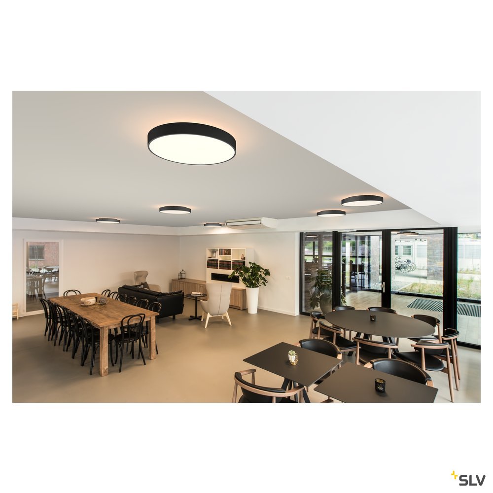SLV MEDO 60 CW, CORONA, LED Indoor Wand- und Deckenaufbauleuchte, DALI, schwarz, 3000/4000K