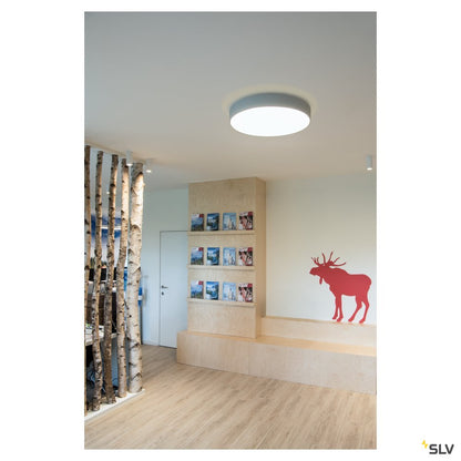 SLV MEDO 60 CW, CORONA, LED Indoor Wand- und Deckenaufbauleuchte, DALI, silbergrau, 3000/4000K