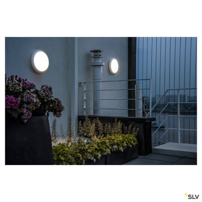 SLV RUBA 16 CW Sensor, LED Outdoor Wand- und Deckenaufbauleuchte, weiß IP65 3000/4000K