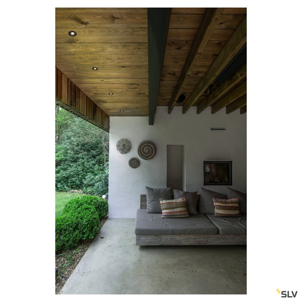 SLV VARU QPAR51 DL, Outdoor Deckeneinbauleuchte, schwarz, IP20/65