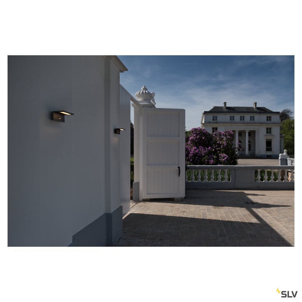 SLV LED SENSOR WL, LED Outdoor Wandaufbauleuchte, IP44, anthrazit, 3000K
