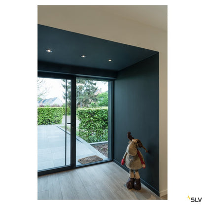 SLV NEW TRIA 68 rund, Indoor Deckeneinbauleuchte, QPAR51, schwarz, 50W