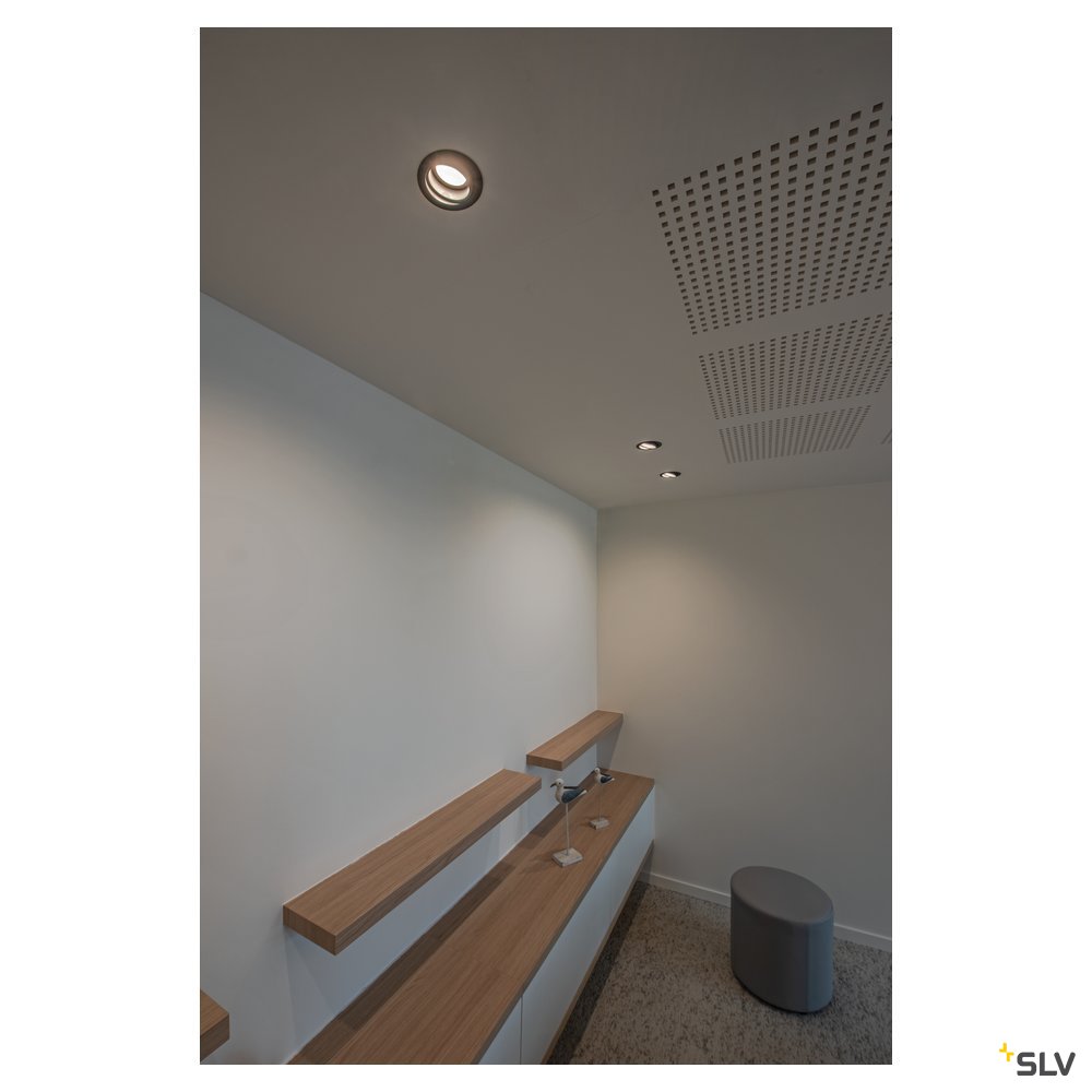 SLV NEW TRIA 68 rund, Indoor Deckeneinbauleuchte, QPAR51, schwarz, 50W