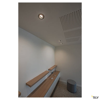 SLV NEW TRIA 68 rund, Indoor Deckeneinbauleuchte, QPAR51, schwarz, 50W