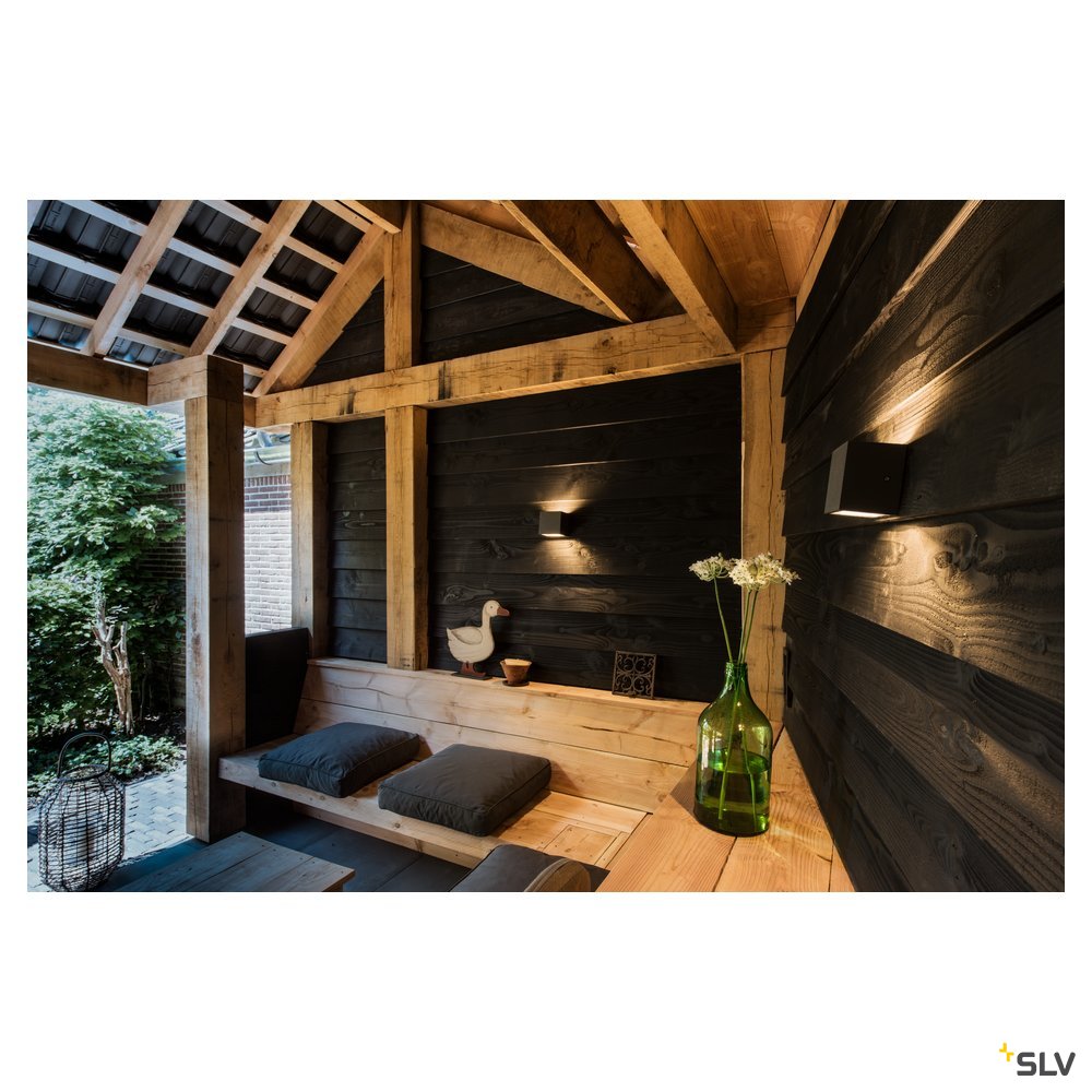 SLV SITRA CUBE WL, LED Outdoor Wand- und Deckenaufbauleuchte, anthrazit, IP44, 3000K, 10W