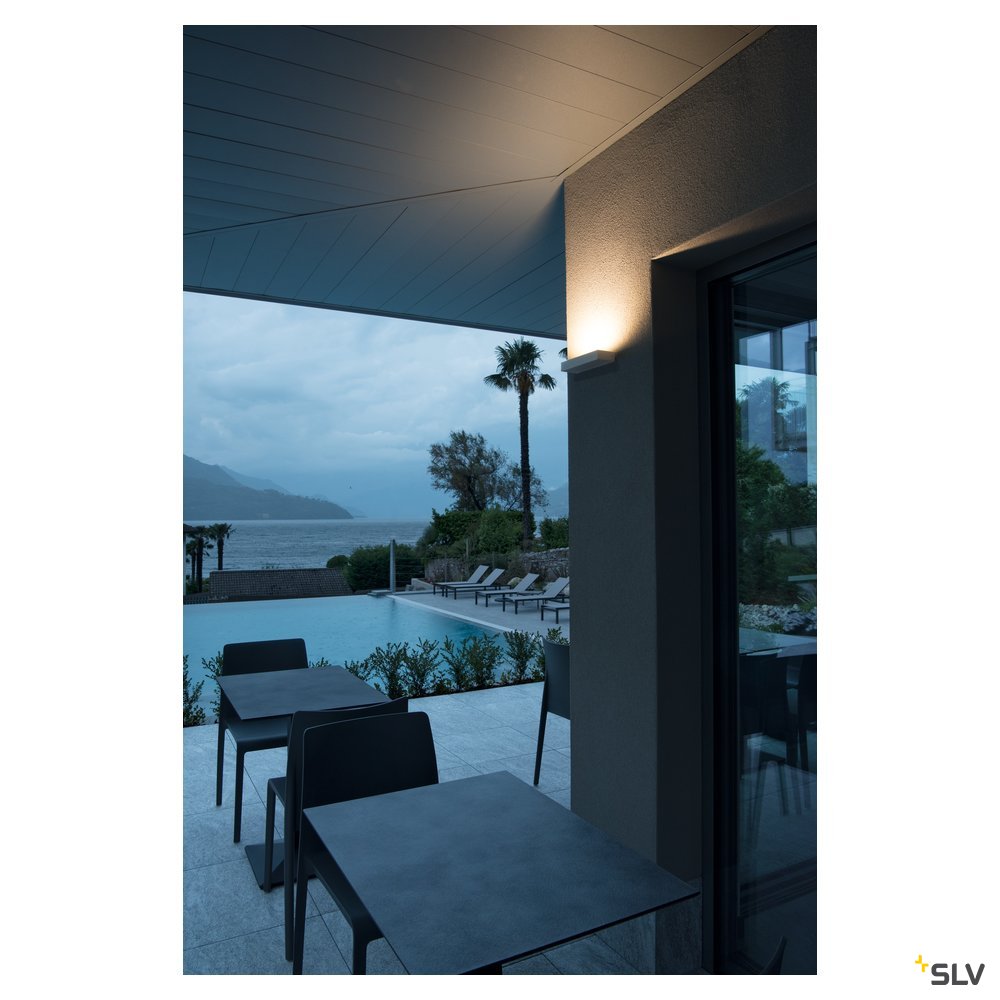 SLV PEMA® WL, LED Outdoor Wandaufbauleuchte, IP54, silber, 3000K
